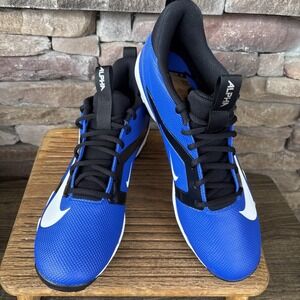 Nike Alpha Menace 4 Shark Football Cleats Black Blue FN0028-400 Mens Sizes 11.5
